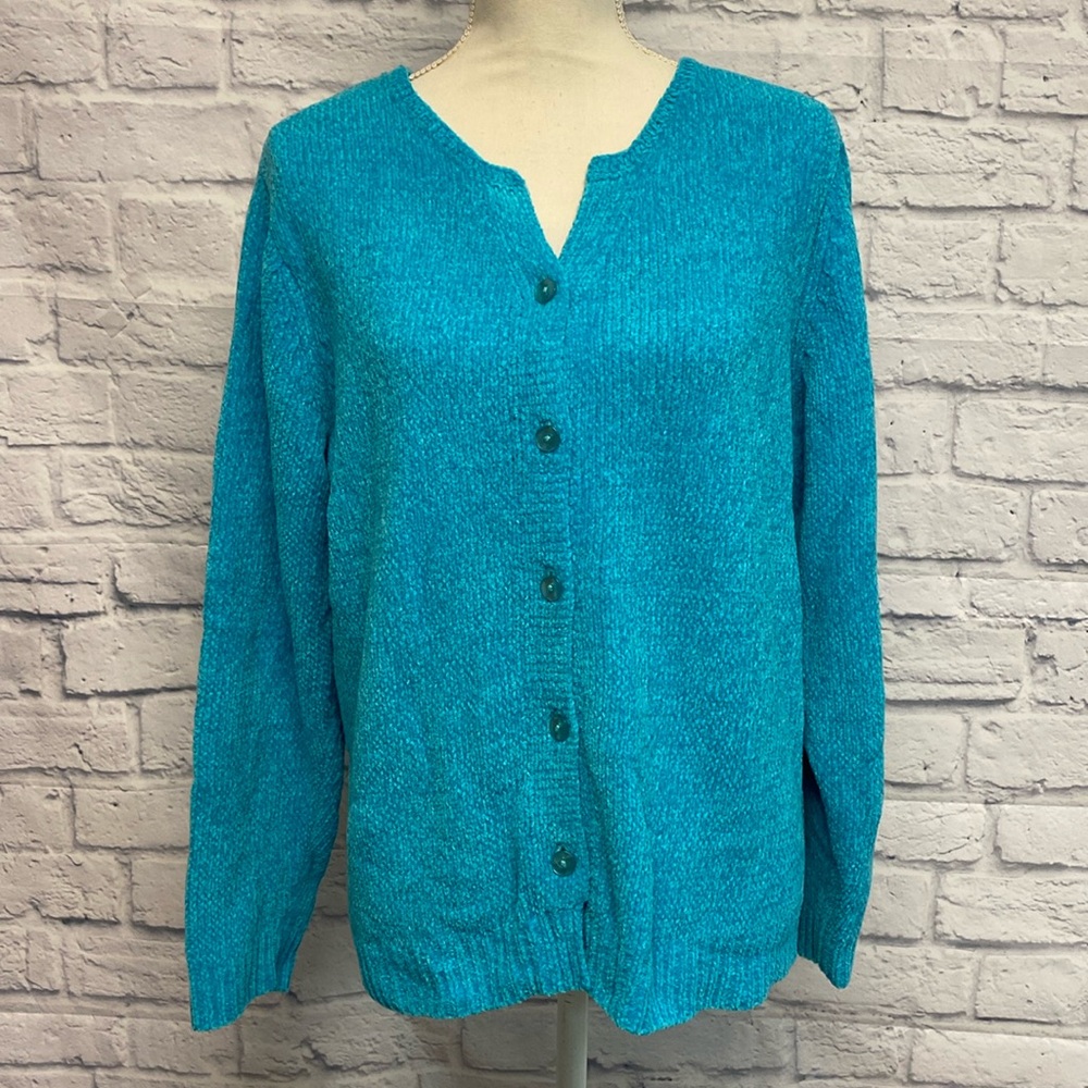 Blair Vintage Chenille Button Down Cardigan Size Medium